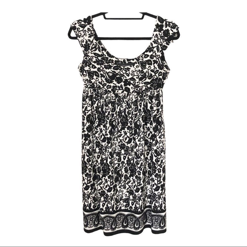 Donna Morgan Sleeveless Black/Cream Floral Dress Size 6